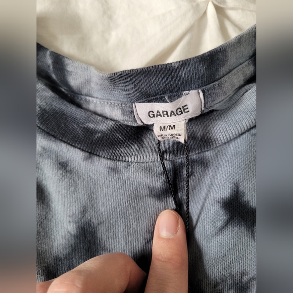 Garage Black Tie Dye Crop Top Size Medium - Picture 2 of 3